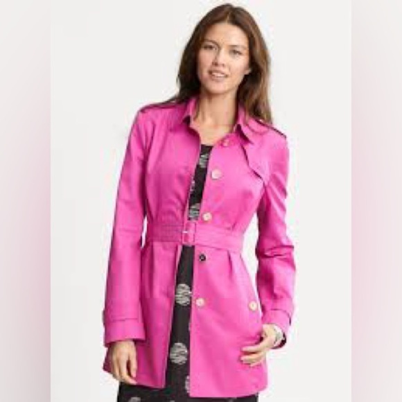 Banana Republic Women's Pink Belted Coat - Picture 1 of 8